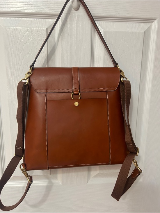 Eric Javits Chestnut Brown Italian Leather Backpack main image 2